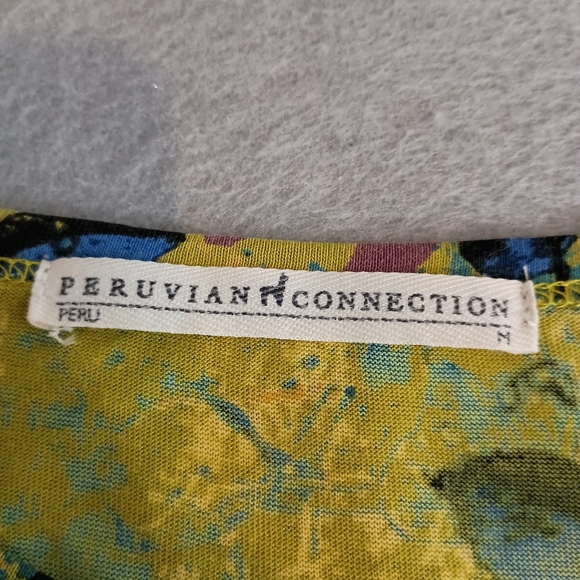 Peruvian Connection Zephirine M Boho Floral Cottagecore Fit & Flare Midi Dress - Picture 2 of 5